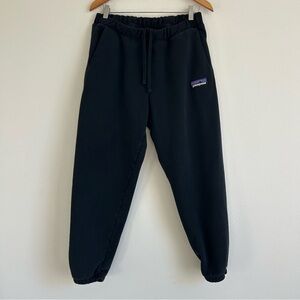 Thick Black Patagonia Sweatpants with Logo- M